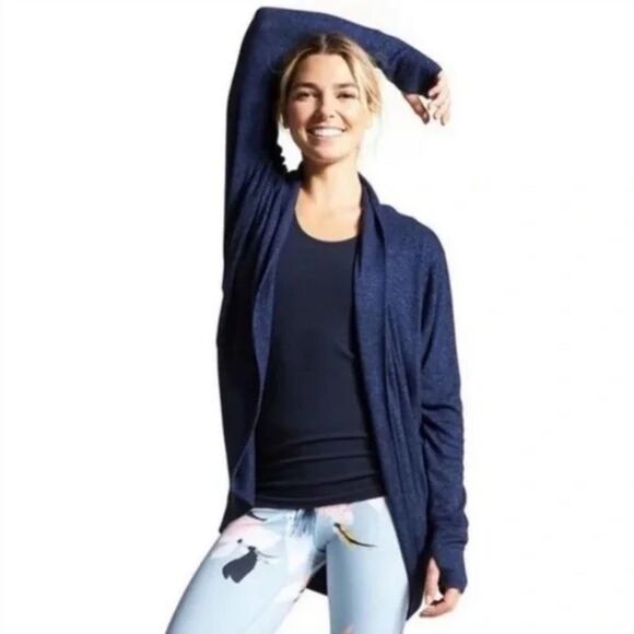 Athleta Luxe Pose Wrap Circle Cardigan in Heathered Blue size small - Picture 1 of 5